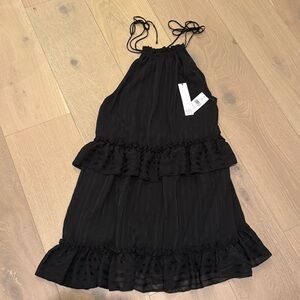 NWT Black tiered dress with tie straps
